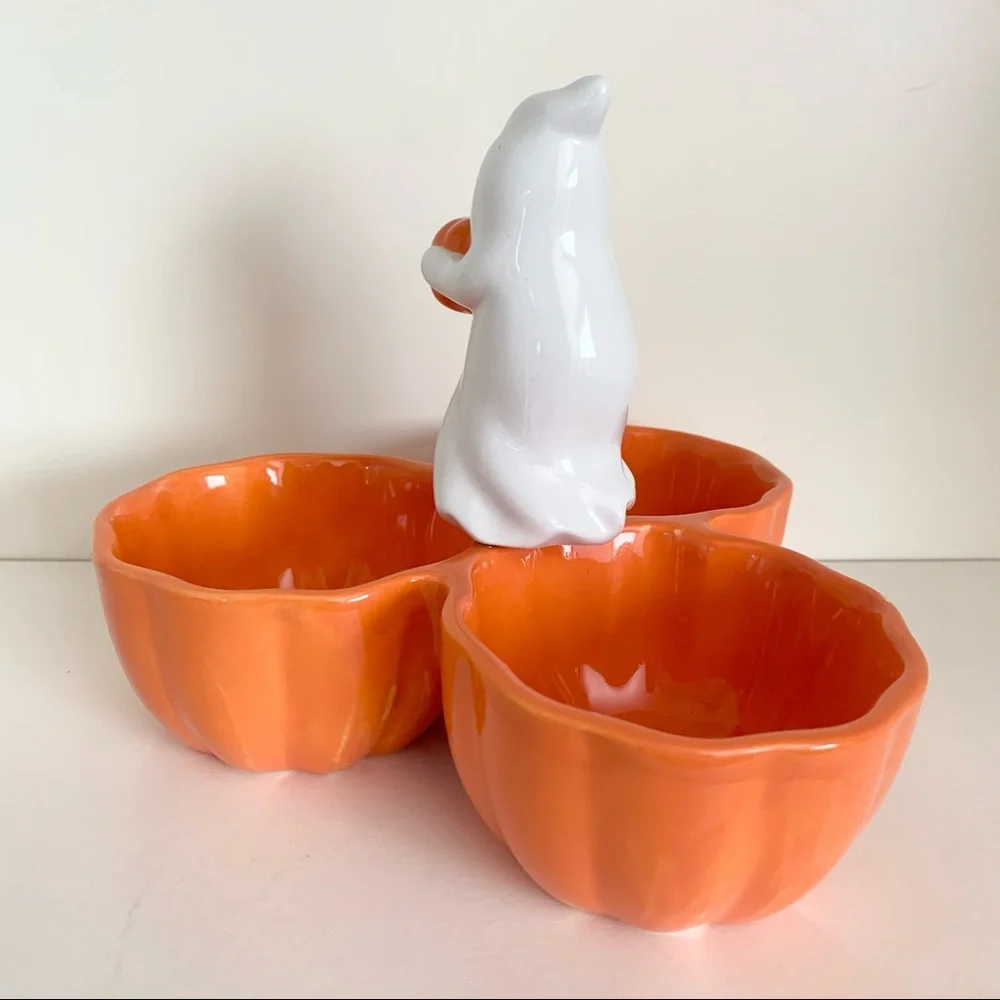 Vintage Halloween ghost ceramic dish